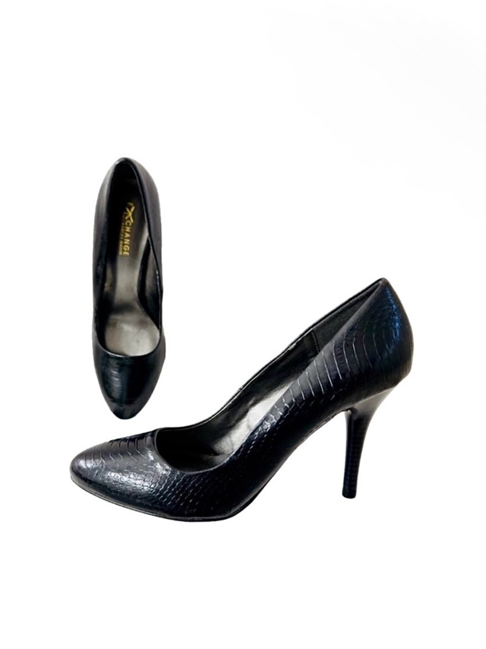 Exchange by Charles David Sasha Vegan/Faux Patent Leather Snakeskin Pumps